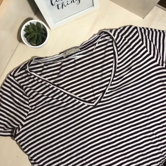 Zara Tops - ZARA Basic Short Sleeve Stripped Tee